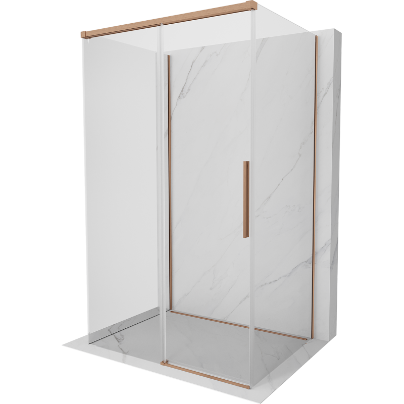 Mexen Rox-3S 3-seitige Schiebeduschkabine 145 x 95 cm, transparent, gebürstetes Kupfer - 8C2-145-095-65-00-3S