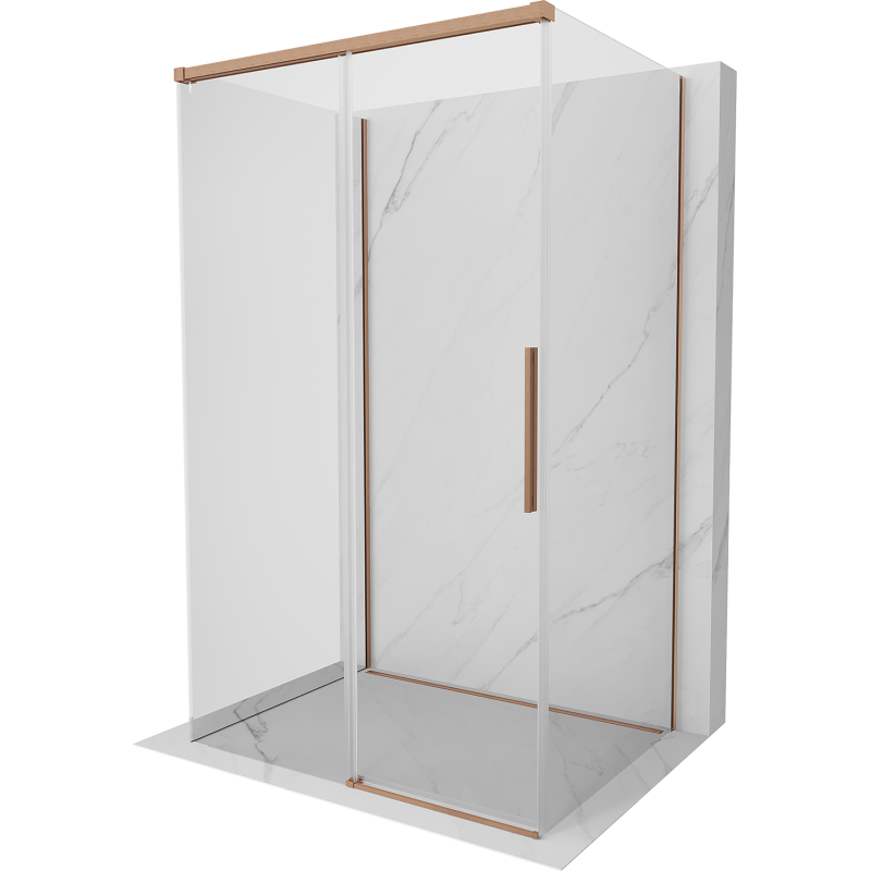 Mexen Rox-3S 3-seitige Duschkabine 150 x 95 cm, transparent, gebürstetes Kupfer - 8C2-150-095-65-00-3S
