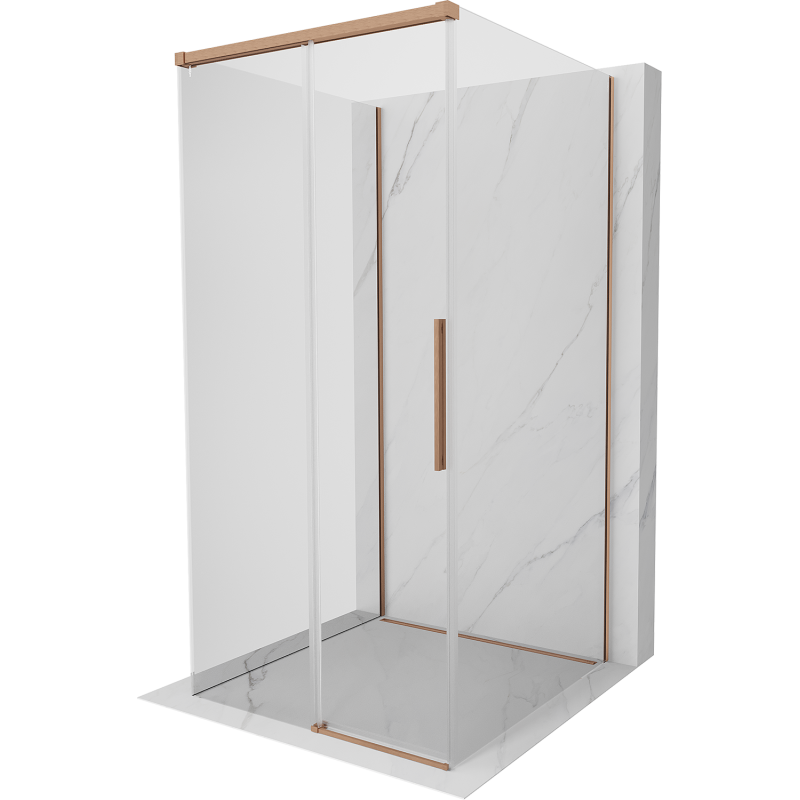 Mexen Rox-3S 3-seitige Duschkabine, 110 x 110 cm, transparent, gebürstetes Kupfer - 8C2-110-110-65-00-3S