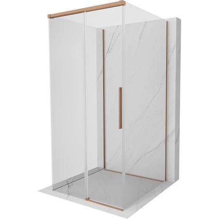 Mexen Rox-3S 3-seitige Duschkabine, 110 x 110 cm, transparent, gebürstetes Kupfer - 8C2-110-110-65-00-3S