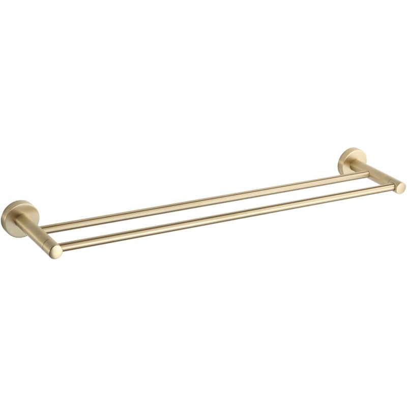 Mexen Remo doppelter Handtuchhalter, gebürstet gold - 7050725-55
