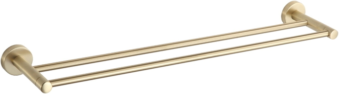 Mexen Remo doppelter Handtuchhalter, gebürstet gold - 7050725-55