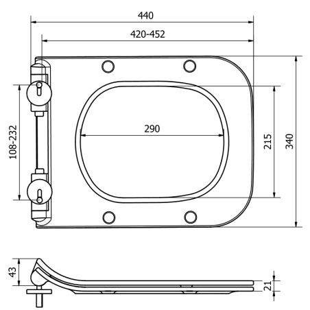 Mexen Sitz mit Absenk-Automatik schlank, duroplast, Weiß - 39080100