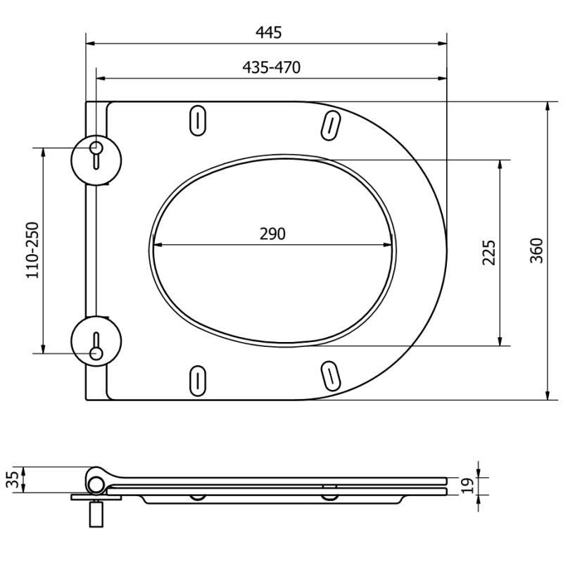 Mexen Sanft schließender Slim-Sitz, Duroplast, weiß glänzend - 39050100