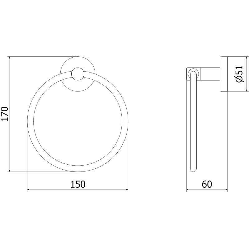 Mexen Remo Handtuchhalter, gold - 7050732-50
