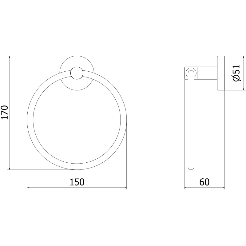 Mexen Remo Handtuchhalter, weiß - 7050732-20