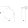Mexen Remo Handtuchhalter, Schwarzchrom - 7050732-73