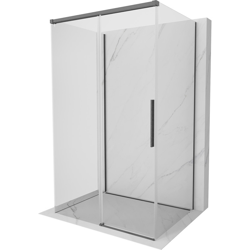Mexen Rox-3S 3-seitige Schiebeduschkabine 135 x 85 cm, transparent, gun gray gebürstet - 8C2-135-085-66-00-3S