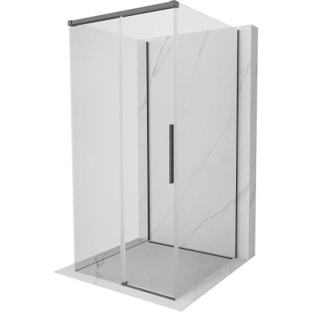 Mexen Rox-3S 3-seitige Schiebeduschkabine 90 x 90 cm, transparent, gebürstet gun gray - 8C2-090-090-66-00-3S