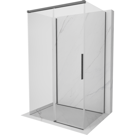 Mexen Rox-3S 3-seitige Schiebeduschkabine 150 x 100 cm, transparent, gebürstetes Gun Gray - 8C2-150-100-66-00-3S