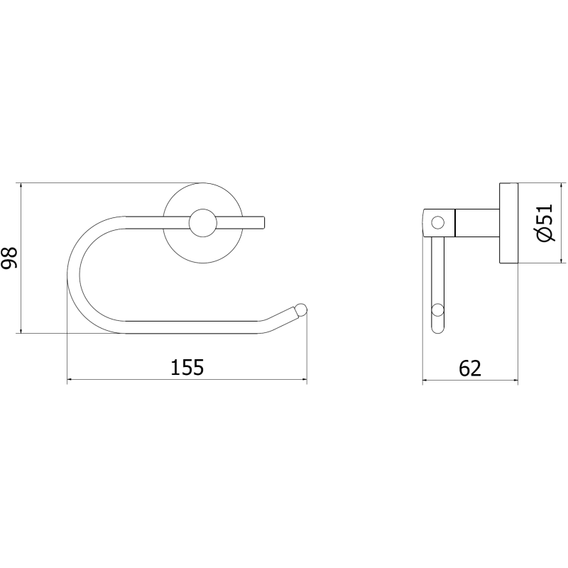 Mexen Remo Toilettenpapierhalter, Roségold - 70507333-60
