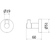 Mexen Remo Handtuchhaken, Chrom - 70507351-00