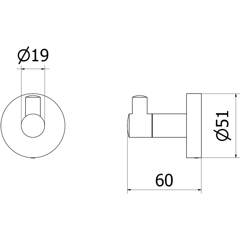 Mexen Remo Handtuchhaken, schwarz - 70507351-70