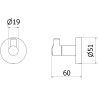 Mexen Remo Handtuchhaken, weiß - 70507351-20