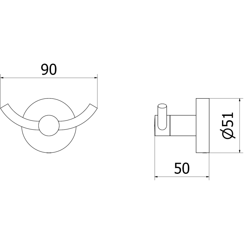 Mexen Remo Doppelter Handtuchhaken, Chrom - 70507352-00