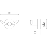 Mexen Remo Doppelte Handtuchhaken, gebürstetes Gun Grey - 70507352-66