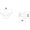 Mexen Remo doppelter Handtuchhaken, gebürsteter Nickel - 70507352-97