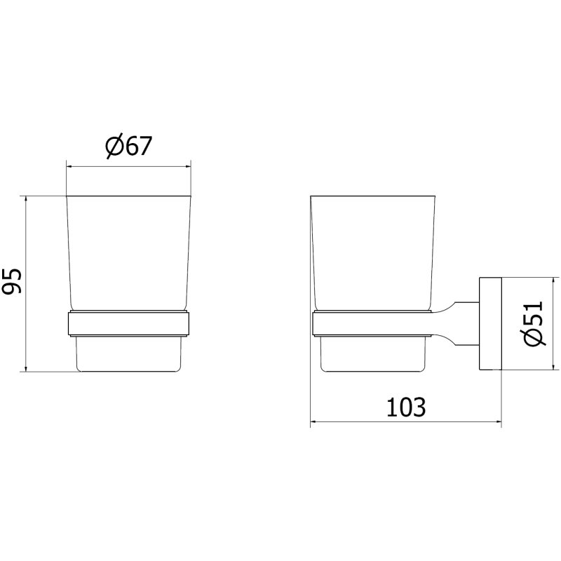 Mexen Remo Zahnputzbecher, Schwarzchrom - 7050738-73