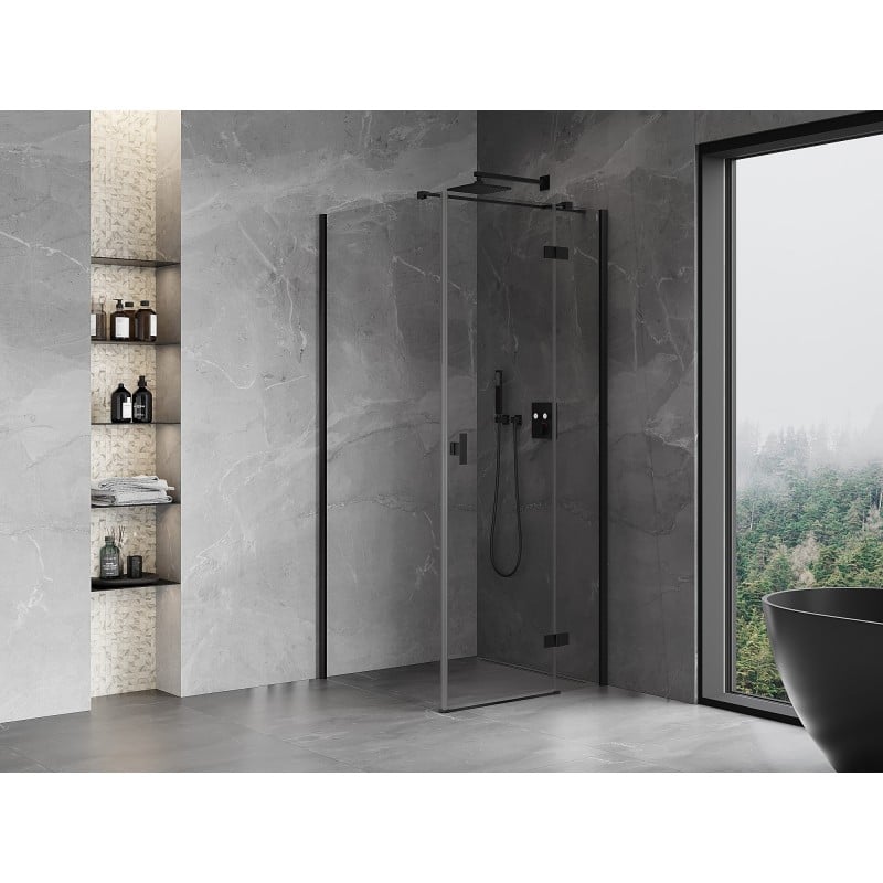 Mexen Mist-H T Duschkabine nach rechts öffnend 85 x 85 cm, transparent, schwarz - 8A5T-085-085-70-00-P