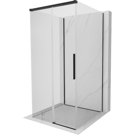 Mexen Rox-3S Dreiteilige Duschkabine, Schiebetür 95 x 95 cm, transparent, schwarz - 8C2-095-095-70-00-3S
