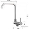 Mexen Madox Unterfenster-Küchenarmatur, Inox - 672000-00