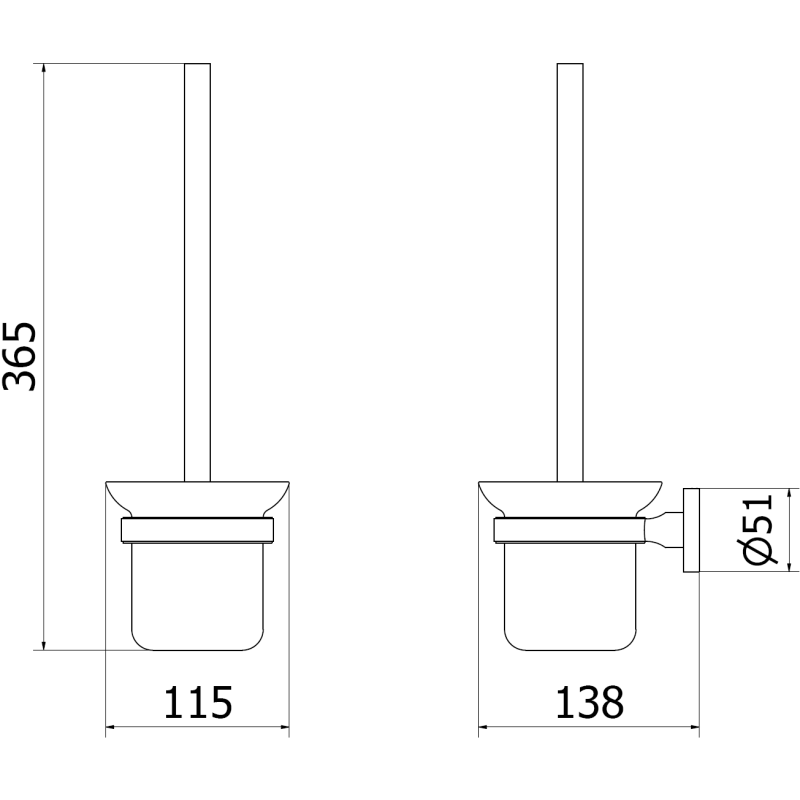 Mexen Remo Toilettenbürste, gebürstetes Gold - 7050750-55