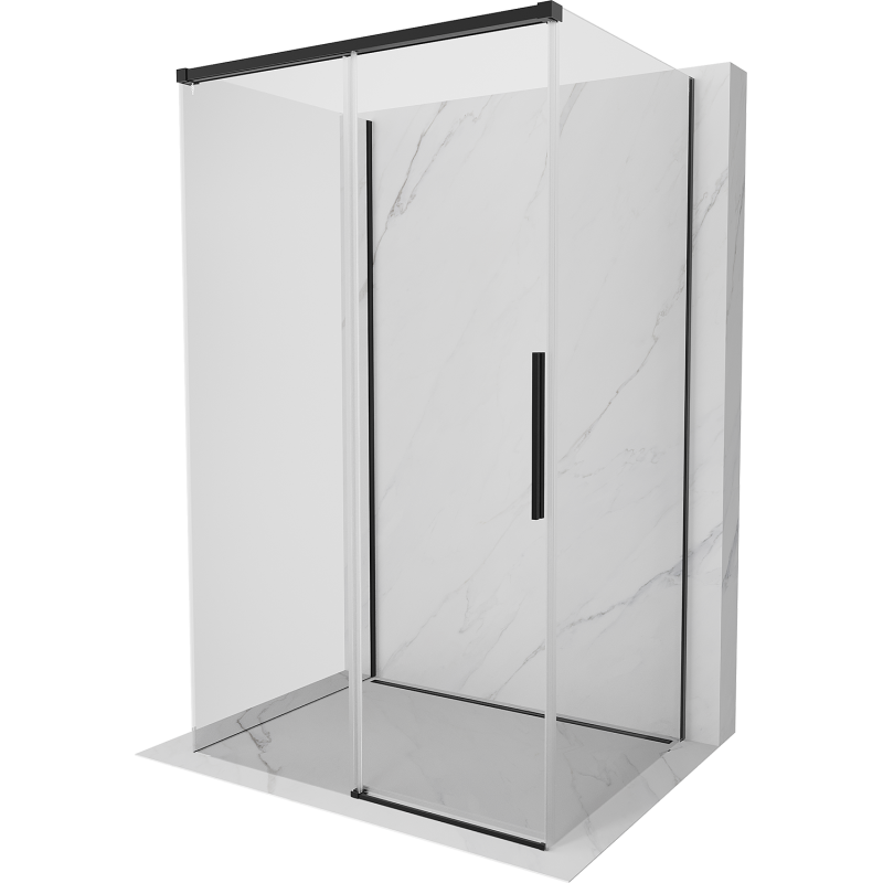 Mexen Rox-3S 3-seitige Duschkabine, 115 x 120 cm, transparent, schwarz - 8C2-115-120-70-00-3S