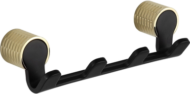 Mexen Base vierfacher Handtuchhaken, schwarz/gold - 70882354-57