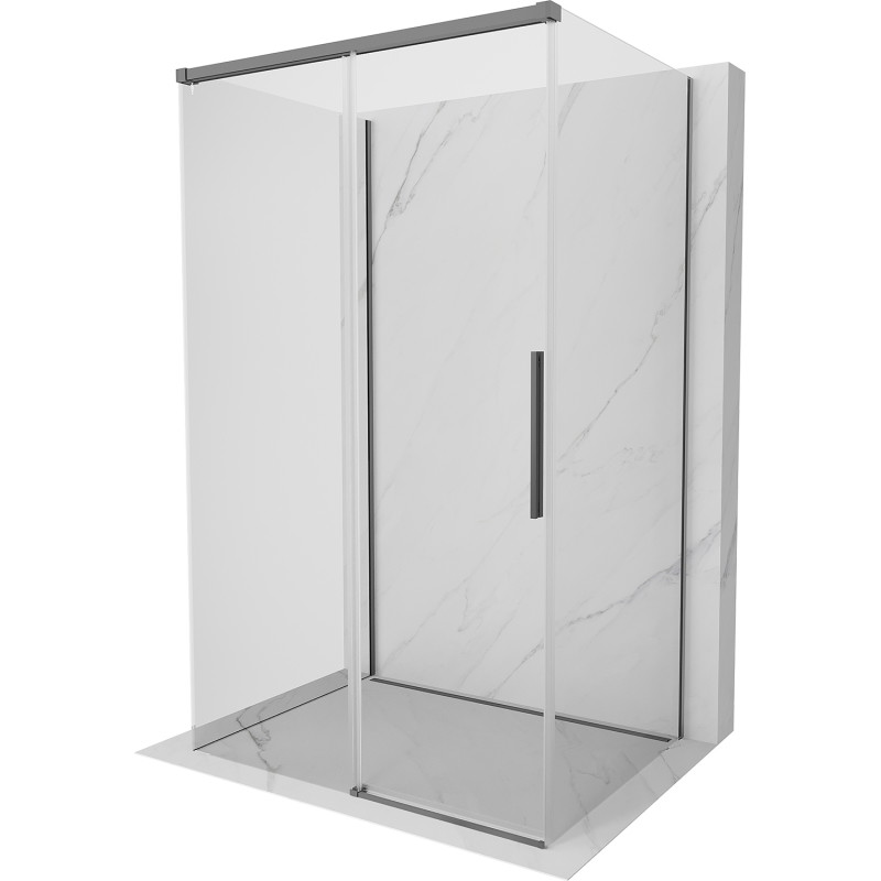 Mexen Rox-3S Duschkabine 3-seitig schiebbar 115 x 75 cm, transparent, Gun Metal - 8C2-115-075-95-00-3S
