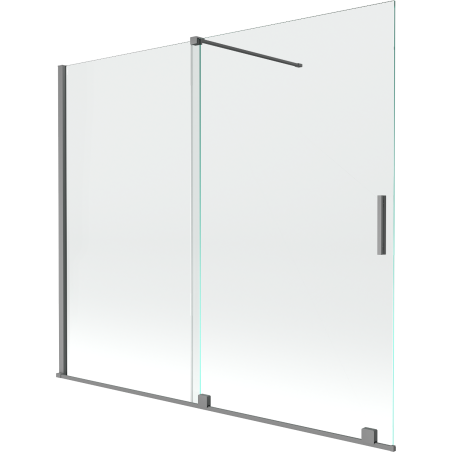 Mexen Velar Duschabtrennung 2-flügelig verschiebbar 180 x 150 cm, transparent, Gun Metal - 896-180-000-01-95