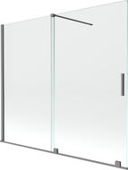 Mexen Velar Duschabtrennung 2-flügelig verschiebbar 180 x 150 cm, transparent, Gun Metal - 896-180-000-01-95
