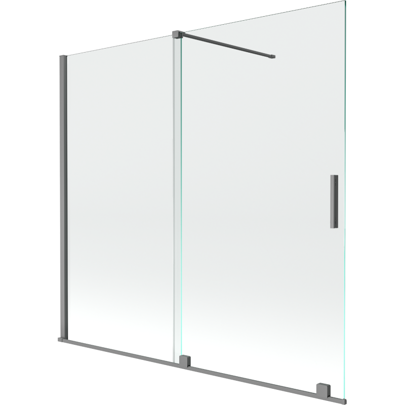 Mexen Velar 2-flügelige Duschwand, verschiebbar, 170 x 150 cm, transparent, Gun Metal - 896-170-000-01-95
