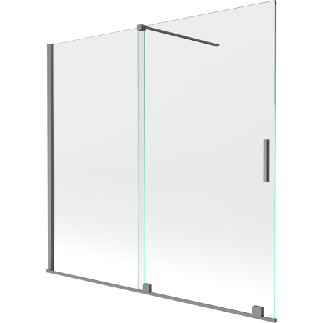 Mexen Velar 2-flügelige Duschwand, verschiebbar, 170 x 150 cm, transparent, Gun Metal - 896-170-000-01-95