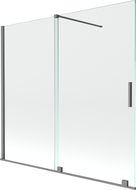Mexen Velar 2-flügelige Duschwand, verschiebbar, 170 x 150 cm, transparent, Gun Metal - 896-170-000-01-95