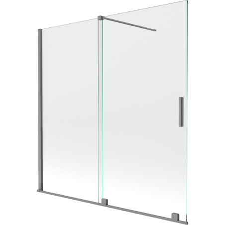 Mexen Velar 2-flügelige, verschiebbare Duschabtrennung 160 x 150 cm, transparent, gun metal - 896-160-000-01-95
