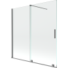 Mexen Velar 2-flügelige, verschiebbare Duschabtrennung 160 x 150 cm, transparent, gun metal - 896-160-000-01-95