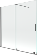 Mexen Velar 2-flügelige, verschiebbare Duschabtrennung 160 x 150 cm, transparent, gun metal - 896-160-000-01-95