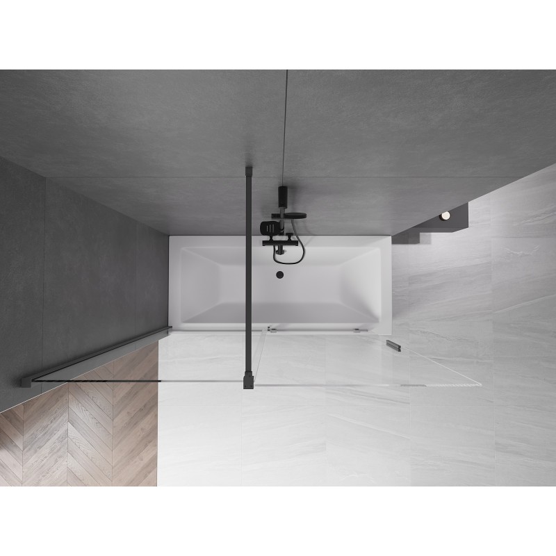 Mexen Velar 2-flügelige, verschiebbare Duschabtrennung 160 x 150 cm, transparent, gun metal - 896-160-000-01-95