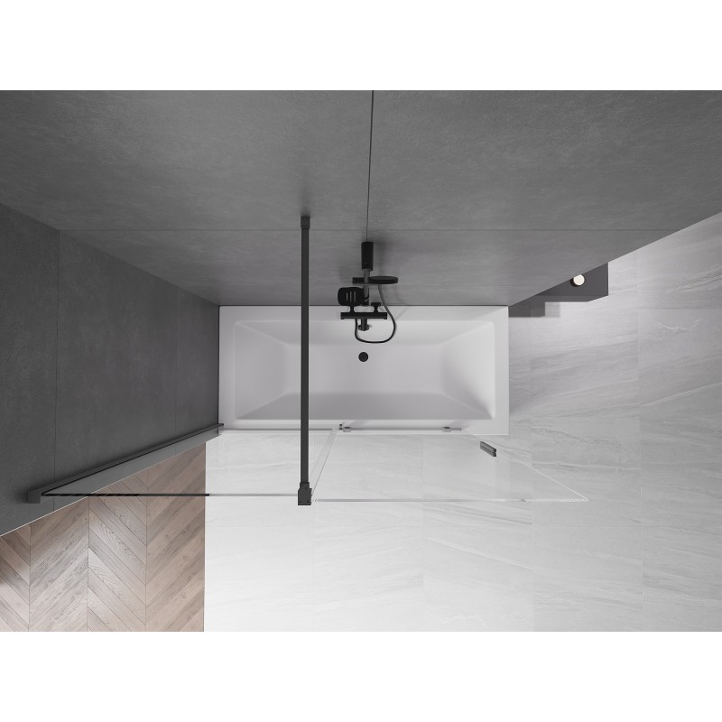 Mexen Velar zweiflügelige Badezimmertür 150 x 150 cm, transparent, Gewehrmetall - 896-150-000-01-95