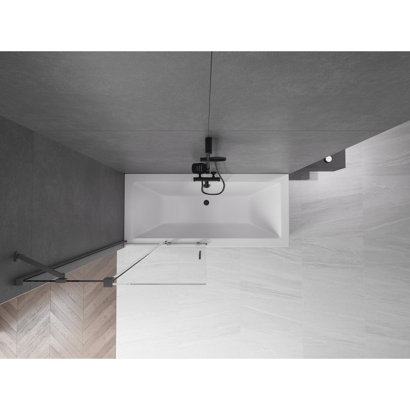 Mexen Velar 2-flügelige verschiebbare Duschwand 90 x 150 cm, transparent, Gun Metal - 896-090-000-01-95