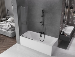 Mexen Velar 2-flügelige, verschiebbare Duschabtrennung 80 x 150 cm, transparent, Gun Metal - 896-080-000-01-95