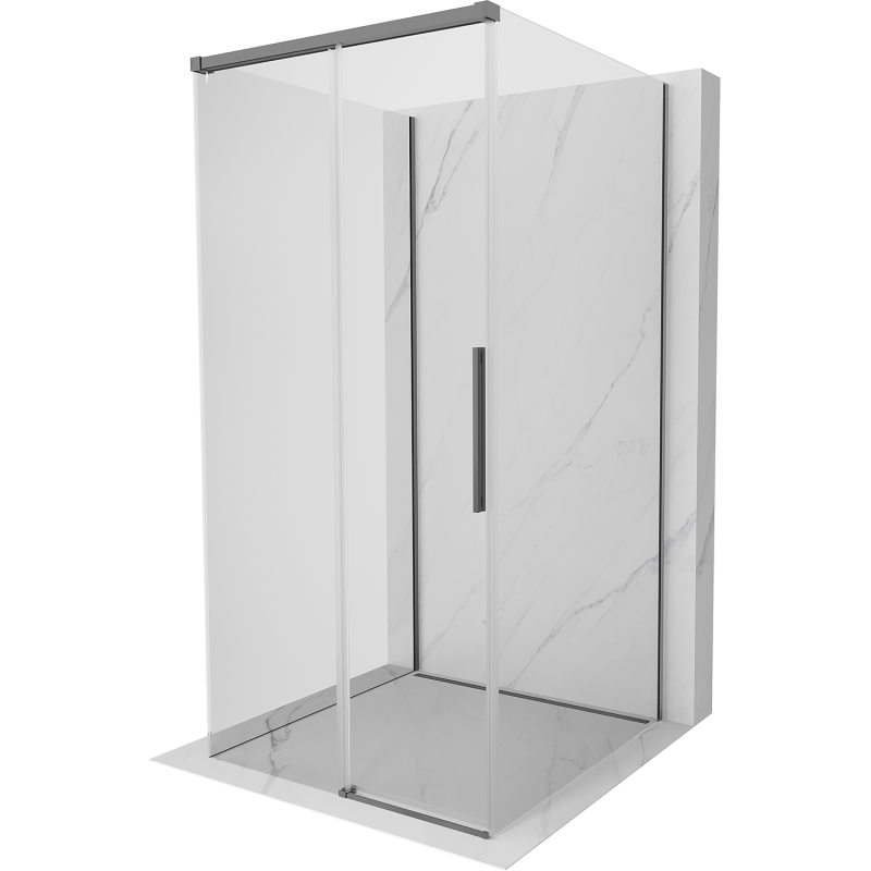 Mexen Rox-3S 3-seitige, verschiebbare Duschkabine 110 x 110 cm, transparent, Gun Metal - 8C2-110-110-95-00-3S
