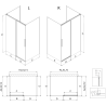 Mexen Rox-3S Duschkabine 3-seitig, Schiebetür, 155 x 110 cm, transparent, Gun Metal - 8C2-155-110-95-00-3S