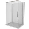 Mexen Rox-3S dreiwandige Duschkabine, 145 x 75 cm, transparent, gebürsteter Nickel - 8C2-145-075-97-00-3S