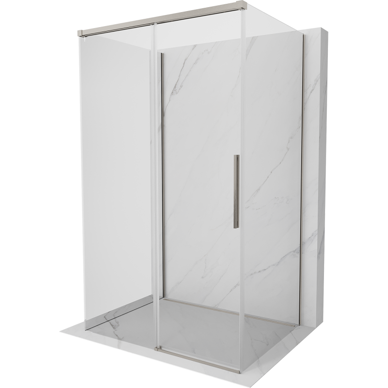 Mexen Rox-3S duschkabine 3-seitig schiebbar 155 x 80 cm, transparent, gebürsteter nickel - 8C2-155-080-97-00-3S