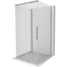 Mexen Rox-3S 3-seitige, verschiebbare Duschkabine 90 x 90 cm, transparent, gebürstetes Nickel - 8C2-090-090-97-00-3S
