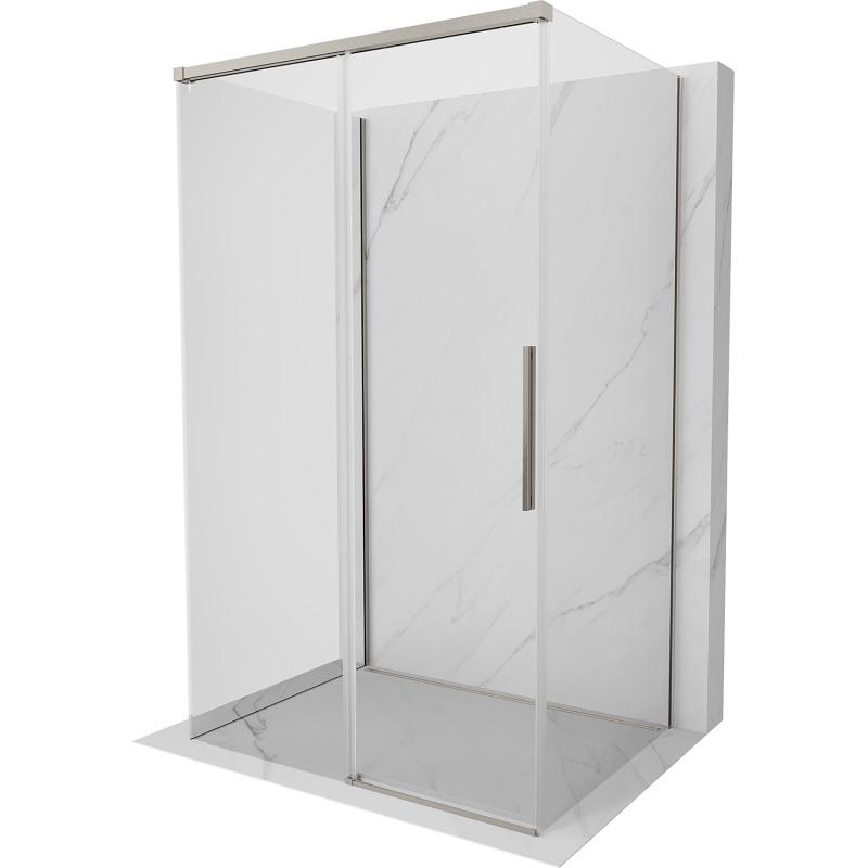 Mexen Rox-3S 3-seitige Duschkabine, 110 x 90 cm, transparent, gebürsteter Nickel - 8C2-110-090-97-00-3S