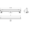 Mexen Flat Wall wandseitiger, linearer Ablauf 2-in-1 100 cm, schwarz - 1730100