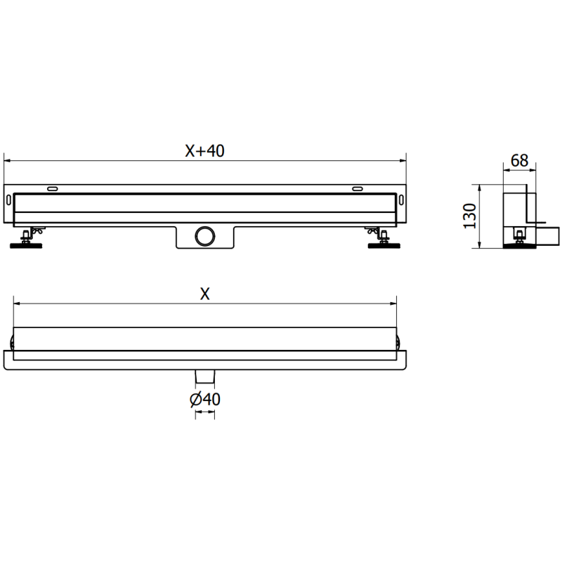 Mexen Flat Wall wandbündiger Linienbodenablauf 2-in-1 120 cm, Edelstahl - 1030120