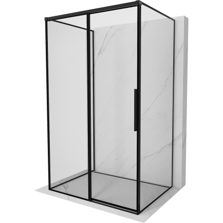 Mexen Rox-3S 3-seitige Duschkabine, links verschiebbar, 125 x 80 cm, schwarzer Rahmen, schwarz - 8C2-125-080-70-70-3S-L